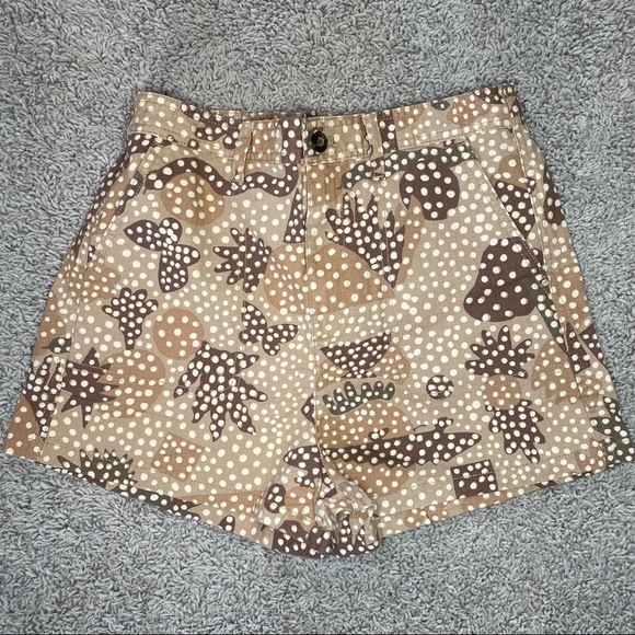 Madewell Camp Shorts in Zoo Review Tan Camo Camouflage Animal Print Size Medium - Picture 1 of 10